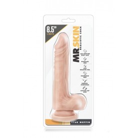 Телесный фаллоимитатор на присоске Dr. Skin Realistic Cock Stud Muffin - 21,6 см.