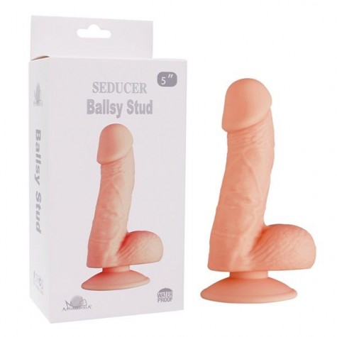 Телесный фаллоимитатор SEDUCER Ballsy Stud - 16,5 см.