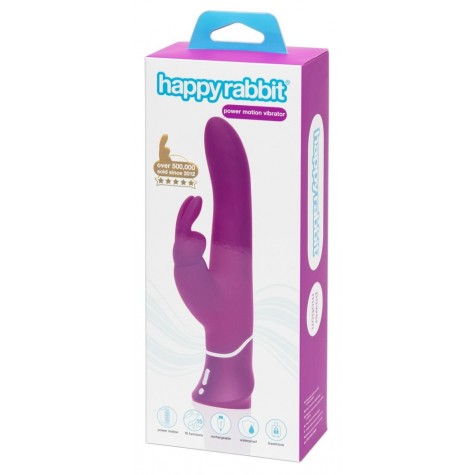 Лиловый вибратор Curve Thrusting Rechargeable Rabbit Vibrator - 24,1 см.